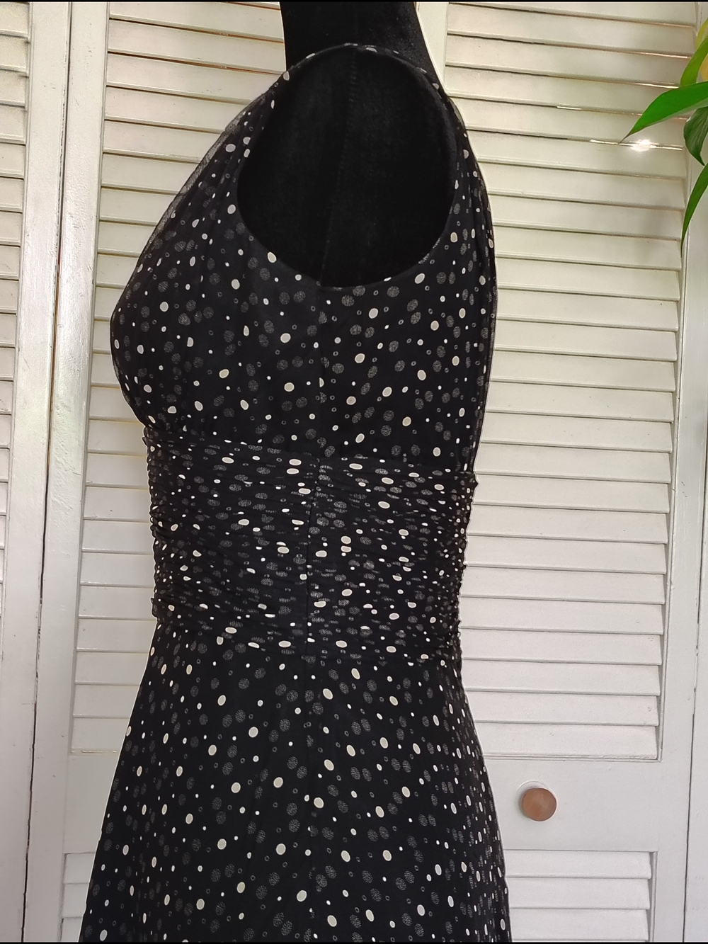 White House Black Market Black Polka Dot Silk Midi Dress Size 2 – Like New - Picture 10 of 16
